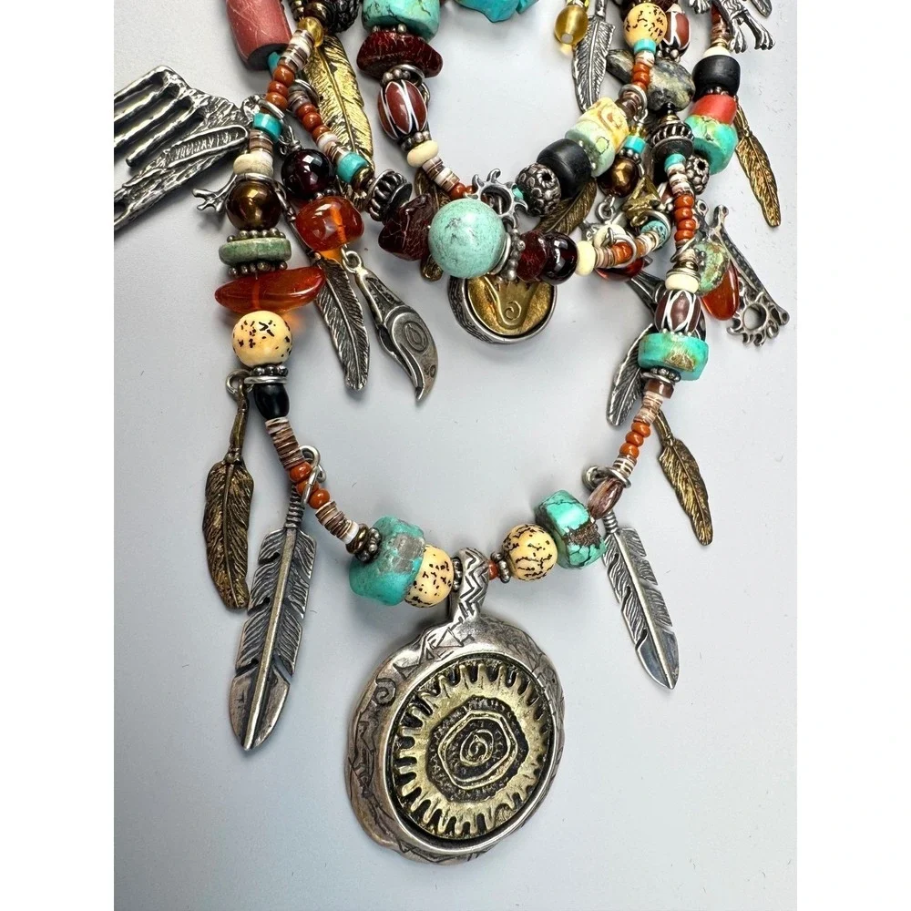 Robert Shields Sterling Silver Spirit Collection 3 Strand Necklace Massive 202g